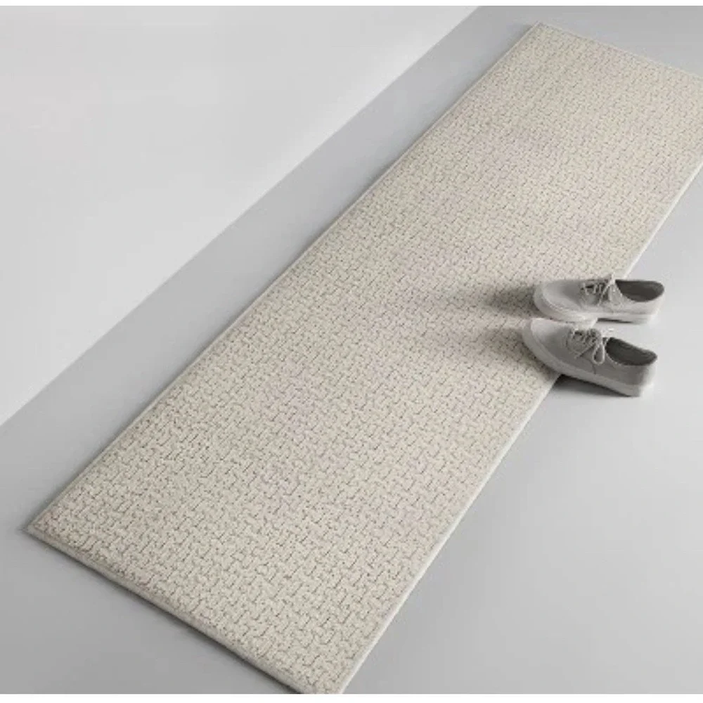 NWOT Threshold 2x7 Washable Solid Machine Tufted Runner Rug- Tan Color Skid Resi